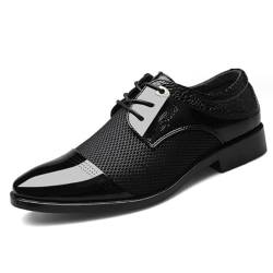 Rimhold Herren formelle Schuhe Business Oxford Schuhe Lackleder Schnürschuhe Klassische Brock Hochzeit Schuhe Schwarz 44eu von Rimhold