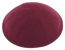 Rimmon Judaica Deluxe Kippah aus Leinen mit Baumwollfutter, 15,5 cm, burgunderfarben, One size von Rimmon Judaica