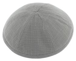 Rimmon Judaica Deluxe Kippah aus Leinen mit Baumwollfutter, 15,5 cm, grau dunkel, Einheitsgröße von Rimmon Judaica