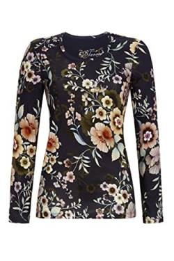 Ringella Bloomy Damen T-Shirt mit Blumendessin Midnight Blue 44 3551405,Midnight Blue, 44 von Ringella