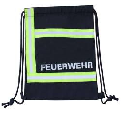 Feuerwehr Kindertasche Kinder Kitatasche Jungen Kindergarten Turnbeutel Beutel Tasche 31 x 23 cm Dunkelblau Baumwolle von Ringelsuse