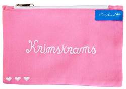 Kosmetikbeutel Krimskrams Rosa Weiß Bestickt Damen 12 x 20 cm Baumwolle Fairtrade Ringelsuse von Ringelsuse