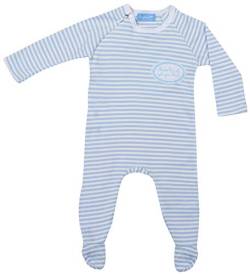 Ringelsuse Baby Schlafanzug Babyschlafanzug Schlafstrampler Müde Bin ich GEH zur Ruh blau weiß (Blau, 62/68) von Ringelsuse