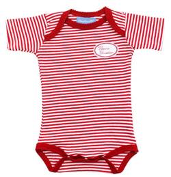 Ringelsuse Babybody Body Baby Rot Weiß Gestreift Kleine Schwester Baumwolle Größe 62/68 Fairtrade von Ringelsuse