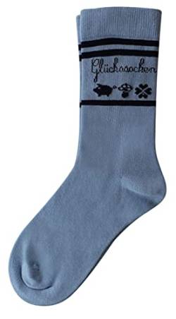 Ringelsuse Glückssocken Glücks-Socken Damen Damensocken Socken Glücksbringer Geschenk blau unisex Größe 38-41 Fairtrade von Ringelsuse