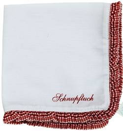 Ringelsuse Stofftaschentuch Damen Druck Schnupftuch Weiß Rot 15 x 15 cm Baumwolle Fairtrade von Ringelsuse