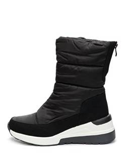 Rio Fiore Damen Schneestiefel, Schwarz, Wollfutter, Snow Boots, 6cm Platform, Reißverschluss, ZF958-8-2A (Numeric_37) von Rio Fiore