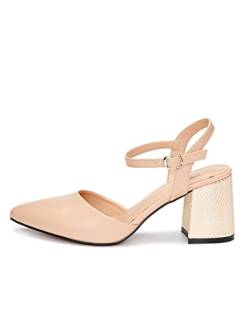 Rio Fiore Pumps, Damen Knöchelriemen Pumps, 7.5cm Blockabsatz, Beige, Kunstleder, Sommerpumps, H1877-0318 (Beige, 36EU) von Rio Fiore