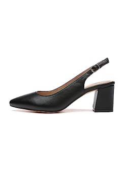 Rio Fiore Pumps, Damen Slingpumps, 6cm Blockabsatz, Slingback, Schwarz, weiches Kunstleder, Rückengurt, 565-080-3-9 (PU Schwarz, 38EU) von Rio Fiore