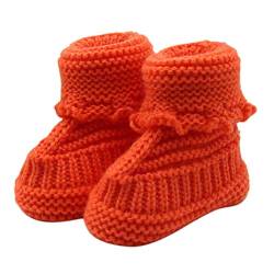 Babyschuhe Mädchen Winter Warme Kleinkind Neugeborenes Baby Strickspitze Häkelschuhe Schnalle Handwerk Gestrickte Schuhe Indoor Krabbelschuhe Winterschuhe Wärmeschuhe Riou von Riou Babyschuhe