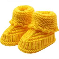 Babyschuhe Mädchen Winter Warme Kleinkind Neugeborenes Baby Strickspitze Häkelschuhe Schnalle Handwerk Gestrickte Schuhe Indoor Krabbelschuhe Winterschuhe Wärmeschuhe Riou von Riou Babyschuhe