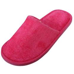 Riou Herren Damen Filzpantoffeln mit Filzsohle Winter Warme Weich Bequem Plüsch Hausschuhe Indoor rutschfeste Gäste Pantoffeln (EU 38-38.5, Pink) von Riou Hausschuhe