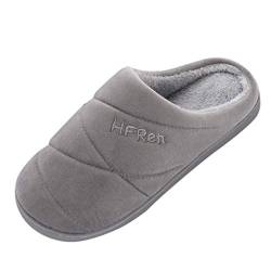 Riou Herren Damen Plüsche Hausschuhe Winter Schafswolle Innenfutter Flache rutschfeste mit Filzsohle Filzpantoffeln Gäste Slipper von Riou Hausschuhe