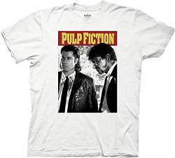 Herren Pulp Fiction Filmshirt – Pulp Fiction Shirt – John Travolta und Samuel L. Jackson Graphic Shirt, Weiß, X-Groß von Ripple Junction