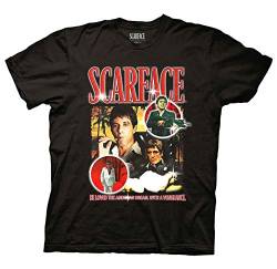 Ripple Junction Herren Scarface Tony Montana T-Shirt - Scarface Fashion Shirt - Scarface Tony Montana Tee - Schwarz - Groß von Ripple Junction