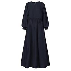 Damen Gebetskleid Muslimische Kleid Sommerkleid Gebetskleidung für Frauen Türkische Robe Muslimische Robe Gebet Abaya Kleid Naher Osten Dubai Türkei Arabische Muslim Kaftan Kleid (T5-Dark Blue, XXL) von Risaho