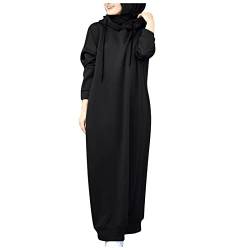 Damen Kleider Muslimisches Gebetskleidung für Frauen Muslimische Robe Langarm Einfarbig Gebet Abaya Kleid Islamischer Naher Osten Dubai Türkei Arabische Muslim Kaftan Kleid Ramadan (Y2-Black, M) von Risaho