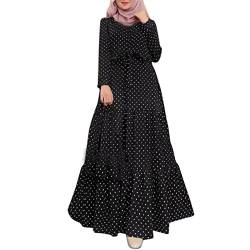 Damen Muslimisches Kleid Gebetskleidung für Frauen Muslimkleid Robe Langarm Einfarbig Gebet Abaya Kleid Islamischer Naher Osten Dubai Türkei Arabische Muslim Kaftan Kleid Für Ramadan (S13-Black, XL) von Risaho
