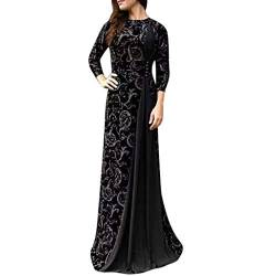 Damen Muslimisches Kleid Islamische Gebetskleidung Muslimkleid Robe Langarm Einfarbig Gebet Abaya Kleid Islamischer Naher Osten Dubai Türkei Arabische Muslim Kaftan Kleid Für Ramadan (H2-Black, M) von Risaho