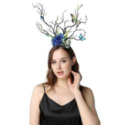 Haarband Damen Stirnbänder Ostern Haarreif mit Blumen und Blüten Haarreifen Haarschmuck für Fasching Karneval Kostüm Zubehör für Kinder und Erwachsene Karneval Halloween Fasching Mottoparty von Risaho