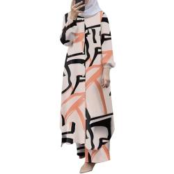Muslimische Kleider für Damen Gebetskleidung Islamische Gebetskleidung Türkische Robe Langarm Muslimische Robe Gebet Abaya Kleid Islamischer Naher Osten Ramadan Dubai Türkei Arabische (X4-Beige, XL) von Risaho
