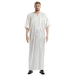 Risaho Arabische Kleidung Herren: Herren Muslimische Robe Islamische Maxikleid arabische Robe Islamische Robe Langarm Jalabiya Herren Arabische Kleidung für Mann Geschenk Herren Muslim Kleidung von Risaho