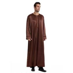 Risaho Arabische Kleidung Herren: Herren Muslimische Robe Islamische Maxikleid arabische Robe Robe Langarm Jalabiya Herren Arabische Kleidung für Mann Geschenk Herren Muslim (X5-Coffee, XXL) von Risaho