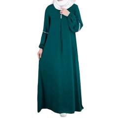 Risaho Festkleider für Damen Hochzeit Muslimische Kleider Damen Zweiteiliges Gebetskleid for Abaya Muslim Damen Dress Jilbab 2 teilig Max Kaftan Full Length Hijab Dress (C1-Green, L) von Risaho