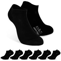 Risalti 6 Paar Socken für Herren und Damen aus Baumwolle – kurze Socken für Damen, geruchshemmend und atmungsaktiv, Socken für Herren aus 100 % Baumwolle, hergestellt in Italien, Schwarz , 43-46 von Risalti