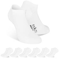 Risalti 6 Paar Socken für Herren und Damen aus Baumwolle – kurze Socken für Damen, geruchshemmend und atmungsaktiv, Socken für Herren aus 100 % Baumwolle, hergestellt in Italien, Weiß, 35-38 von Risalti