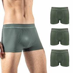 Risalti Boxershorts für Herren, Mikrofaser, 3 Stück, atmungsaktiv, Boxershorts für Herren, elastische Baumwolle, Herrenunterwäsche, Herren Underwear, nahtlos, Made in Italy, Armeegrün, Armeegrün, von Risalti