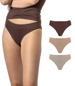 Risalti Brazilian Slip Damen Unterwäsche Frauen Microfaser-Slip 3 Stück - String Tanga Damen Set, Damen Unterhosen, Seamless Slips Damen, Damen Unterwäsche, Weicher als Baumwoll - Made in Italy von Risalti