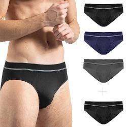 Risalti Herren-Slips aus Mikrofaser, 3 Stück, atmungsaktiv, Unterwäsche für Herren, weicher als Herren-Slips aus Baumwolle, nahtlos, für Herren Underwear – Made in Italy, Schwarz, Blau, Anthrazit, von Risalti