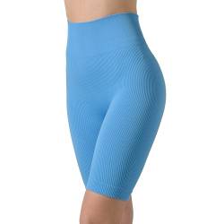 Risalti Radlerhose Damen Kurz für Kleid Rippenstoff Sara - Kurze Radlerhose Damen Elegant, Shorts Damen High Waist, Kurze Sporthose Damen aus Mikrofaser, Nahtlose Sport Shorts Damen - Made in Italy von Risalti