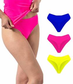 Risalti String Tanga Damen Set Unterwäsche Frauen Microfaser-Slip 3 Stück - Damen Unterhosen, Seamless Slips Damen, Damen Unterwäsche, Atmungsaktiv - Made in Italy von Risalti