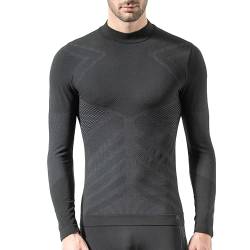 Risalti Thermoshirt Hohem Kragen Funktionsunterwäsche Herren Langarm Energy - Herren Unterwäsche Elastische, Muskelshirts Herren atmungsaktive, Herren Unterhemden Nahtloses - Made in Italy von Risalti