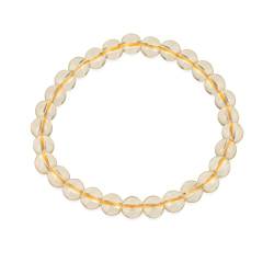 RisenshineJewel 6 mm gelber Citrin natürlicher Edelstein runde Perlen Stretch-Armband 16,5 cm, 17 cm, Edelstein, Citrin von RisenshineJewel
