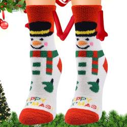 Magnetisch Weihnachtssocken - Lustige Magnetsocken - Lustige Magnetische Socken Mit Händen - Paarsocken Halten Sich An Den Händen - Hand In Hand Socken - 3D Puppen Freundschaftssocken von Ristyur