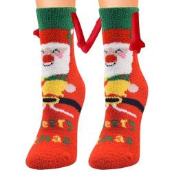 Magnetisch Weihnachtssocken - Lustige Magnetsocken - Lustige Magnetische Socken Mit Händen - Paarsocken Halten Sich An Den Händen - Hand In Hand Socken - 3D Puppen Freundschaftssocken von Ristyur