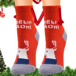 Magnetisch Weihnachtssocken - Lustige Magnetsocken - Lustige Magnetische Socken Mit Händen - Paarsocken Halten Sich An Den Händen - Hand In Hand Socken - 3D Puppen Freundschaftssocken von Ristyur