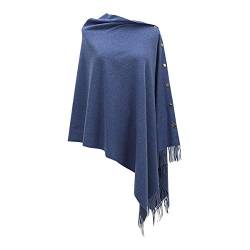 Ritera Damen Poncho mit knöpfen Schal Cashmere Feeling Strick Decke Cape Cardigan für Frauen Retro Cardigans Pullover Umhängetuch im Winter Geschenk für Mutter Wrap von Ritera