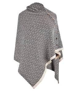 Ritera Damen Poncho mit knöpfen Schal Cashmere Feeling Strick Decke Cape Cardigan für Frauen Retro Cardigans Pullover Umhängetuch im Winter Geschenk für Mutter Wrap von Ritera