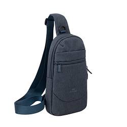 Rivacase Umhängetasche für Tablets bis 10.5 Zoll - Crossbody - Sling bag - Brusttasche - Schultertasche ist aus hochwertigem, wasserabweisendem Gewebe/dunkelgrau von Rivacase