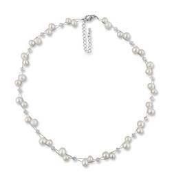 Rivelle Damen Echte Perlenkette creme Kette Süßwasserperlen Collier Halskette Necklace Schmucketui von Rivelle