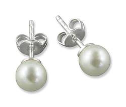 Rivelle Damen Perlen-Ohrringe 6 mm creme Exclusive Ohrstecker von Rivelle