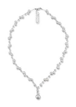 Rivelle Damen Y-Kette mit Perlen weiß Perlenkette Perlen Collier Halskette Necklace Modeschmuck Hochzeit von Rivelle