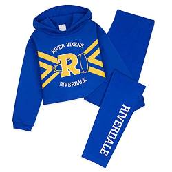 Riverdale Trainingsanzug Mädchen, Cropped Hoodie Mädchen und Leggings Mädchen Set (Blau, 13-14 Jahre) von Riverdale