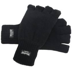 Herren Handschuhe extra warm Winter fingerlos 40g Thinsulate Futter schwarz L/XL von Rjm