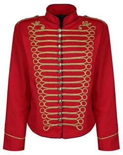 Herren Steampunk Napoleon Offizier Parade Jacke - Rot & Gold (Herren XXXL) von Ro Rox