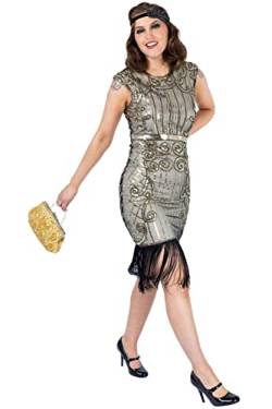 Ro Rox 1920er Abendkleid Kleid Flapper Ballkleider Cocktailkleid Damen Josephine Great Gatsby Party Vintage Retro, Champagner, L von Ro Rox